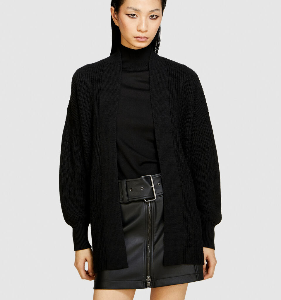 Oversized cardigan - women's cardigans - Black | Sisley image number 4